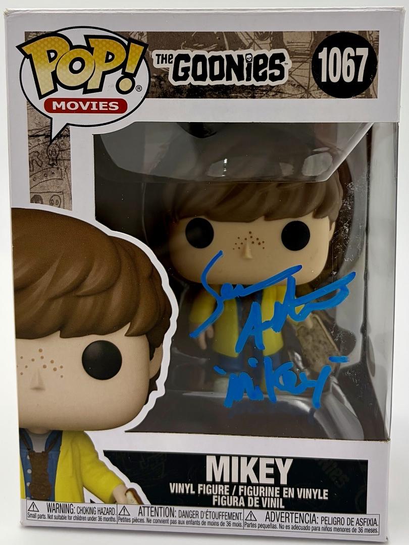 Sean Astin signed "Mikey" Funko #1067 w/character name (The Goonies) - JSA COA